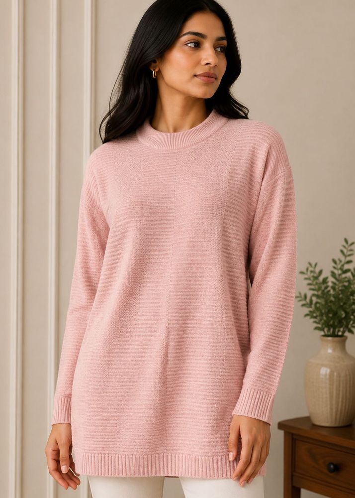 Cozy Pink Textured Sweater