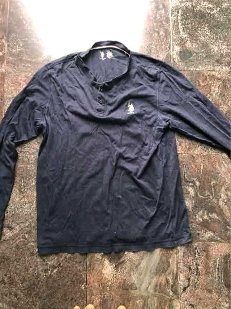 Men's Navy Long Sleeve Polo Shirt