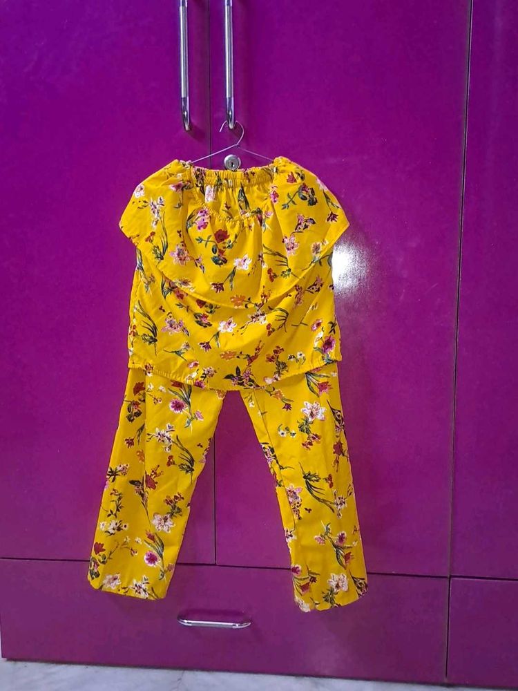 Yellow Floral Kurta Set