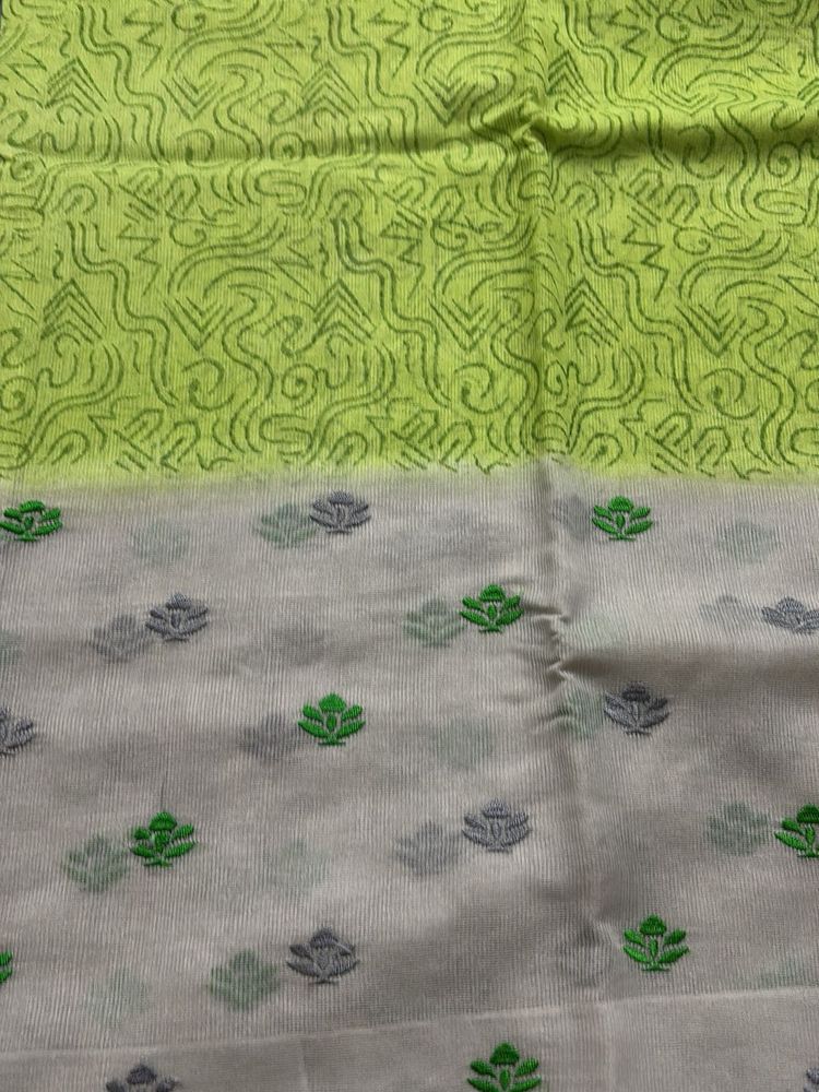 Elegant Lime Green supernet saree