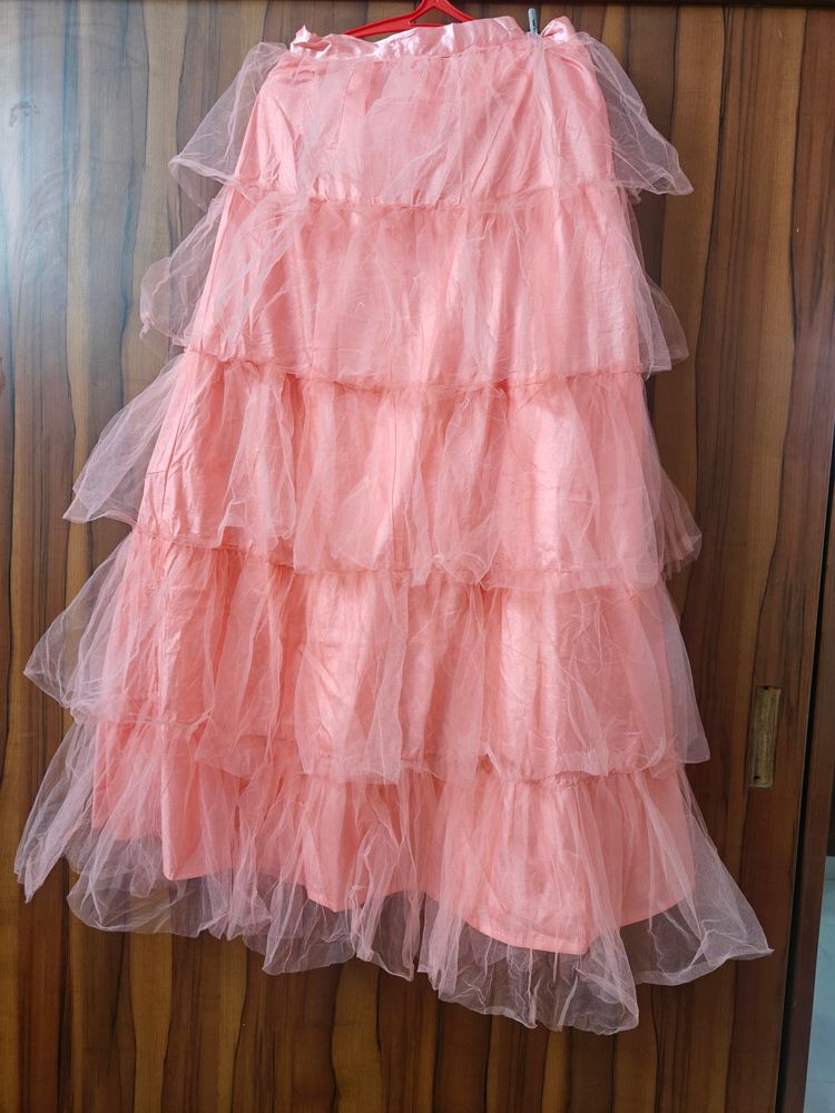 Peach Net Lehanga