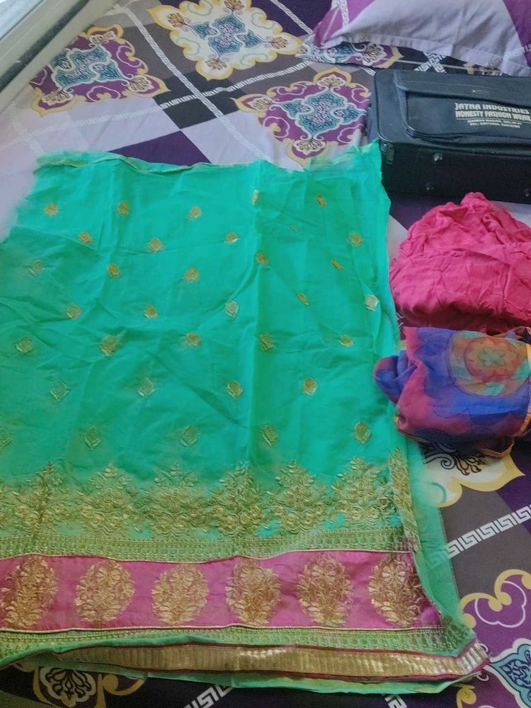 Teal &amp; Pink Unstitched Suit
