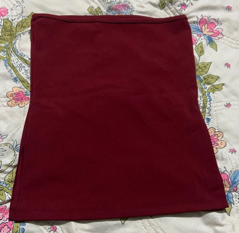 Maroon Strapless Tube Top