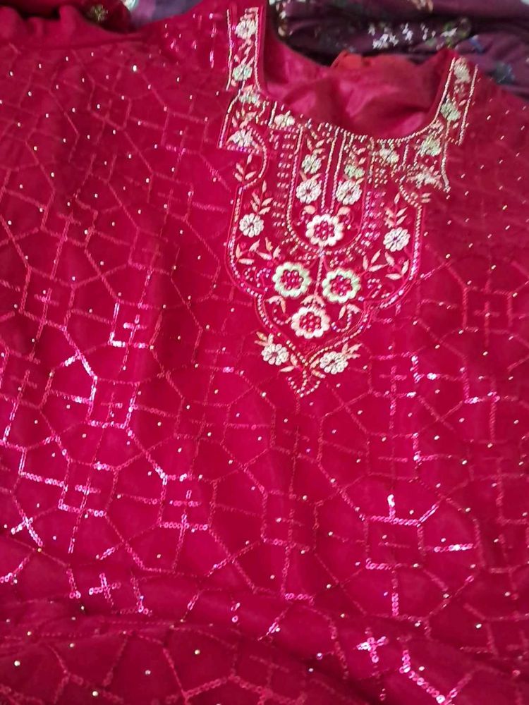 Dark Pink Embroidered Salwar Kameez