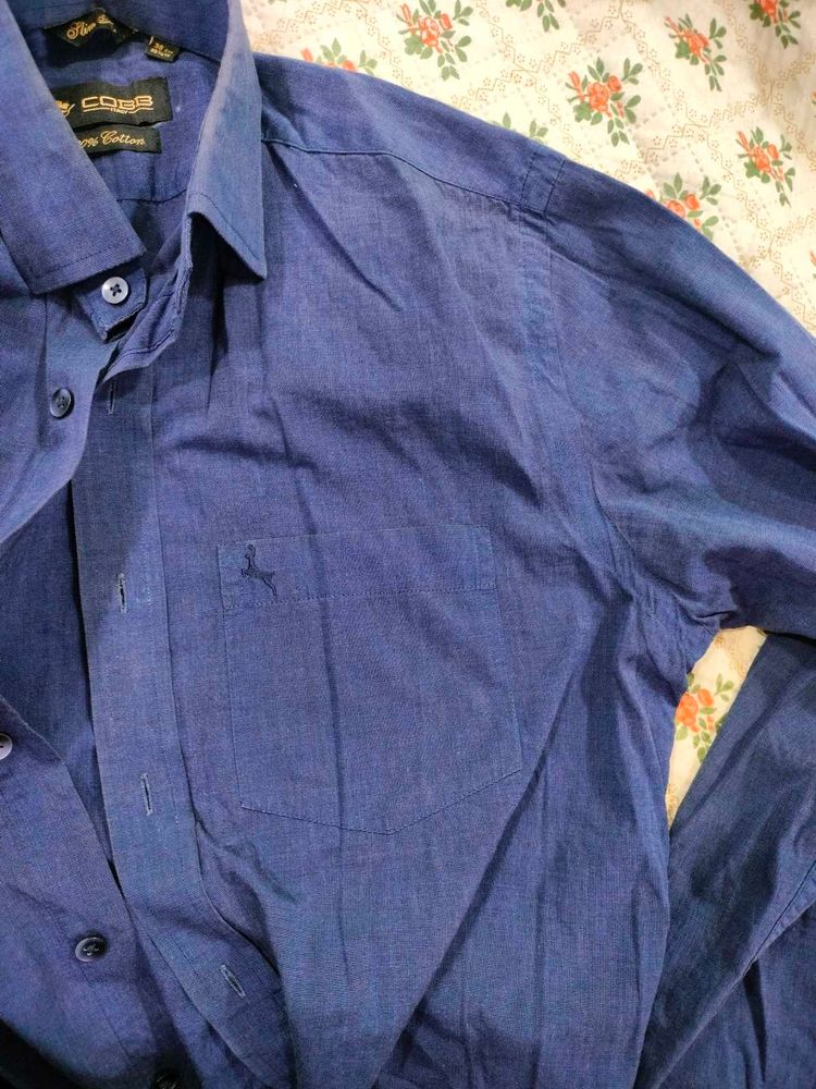 Cobb Men's Blue Button-Down Shirt