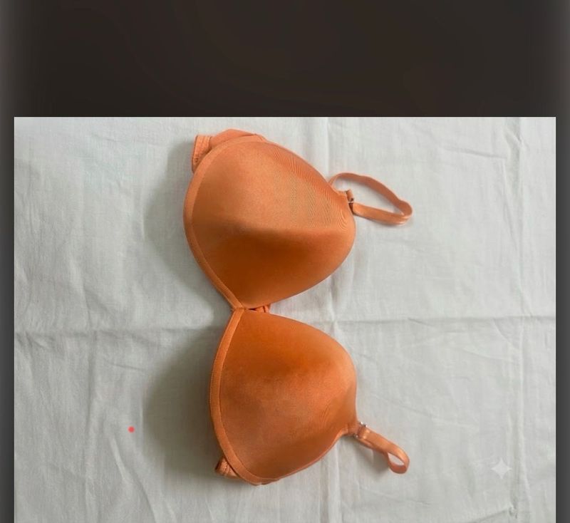 Orange Padded Push-up Bra