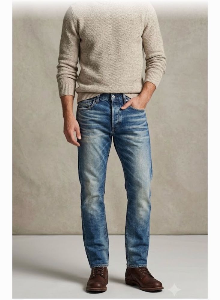 Jack &amp; Jones Original Stylish Blue Denim Jeans