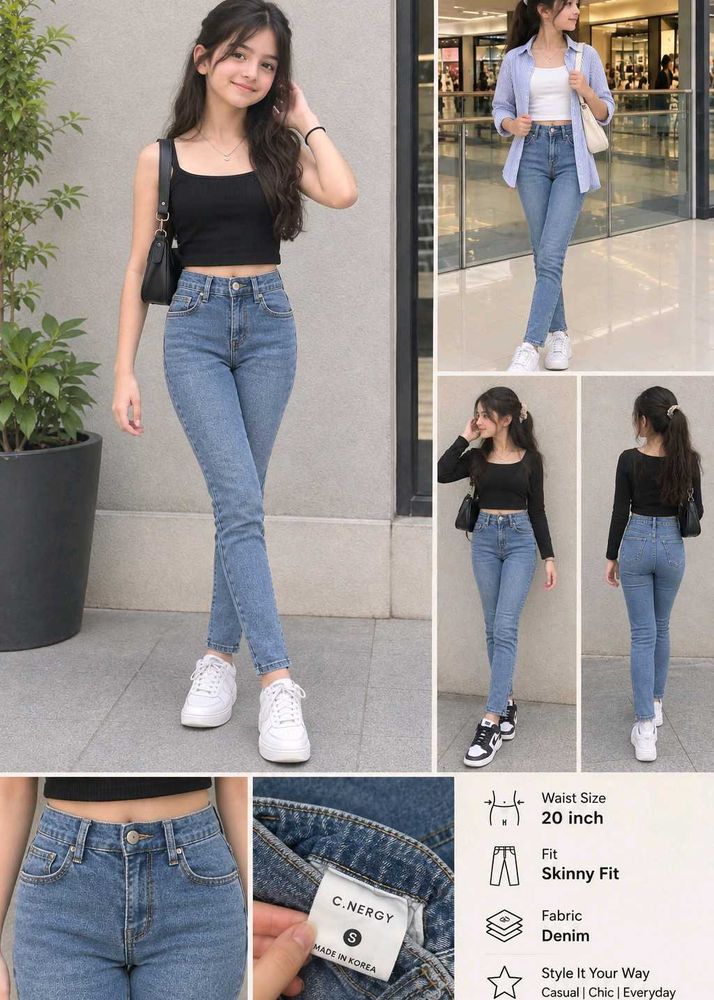 High-Waisted Skinny Fit grey Jeans