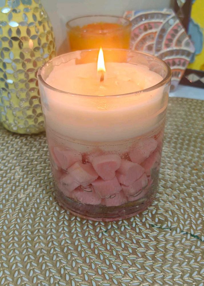 Pink Heart Candle 🩷