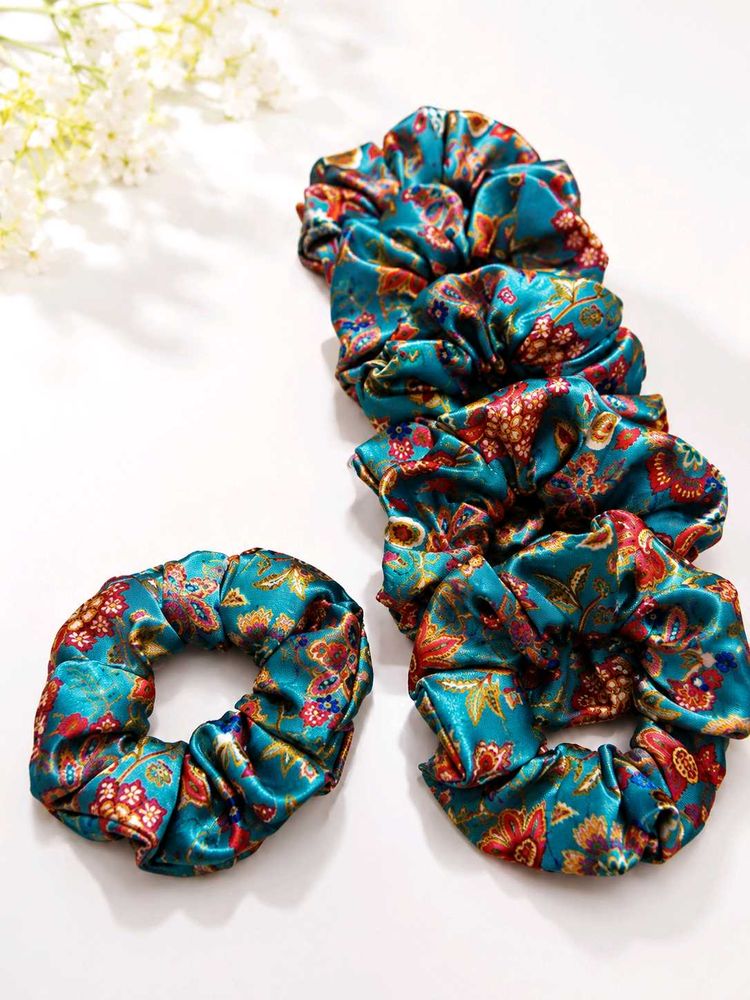 Bohemian Floral Satin Scrunchie