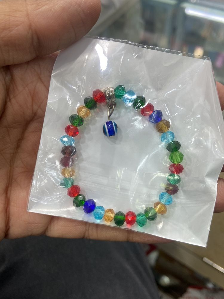 Multicolour Crystal Braclet With Evil Eye