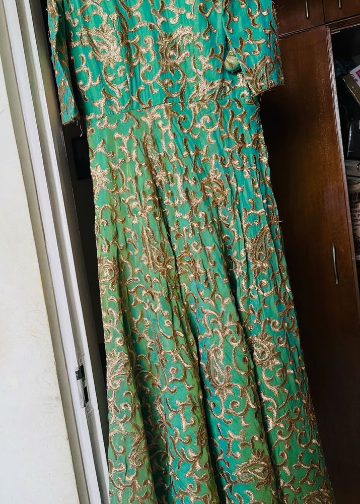 Heavy Ethnic Designer Gown With Cut Sleeves