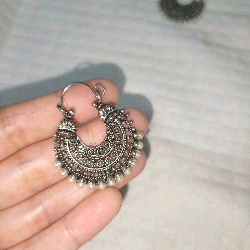 Oxidised Silver Earrings Bali