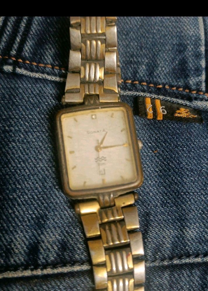 Sonata Golden Man Watch