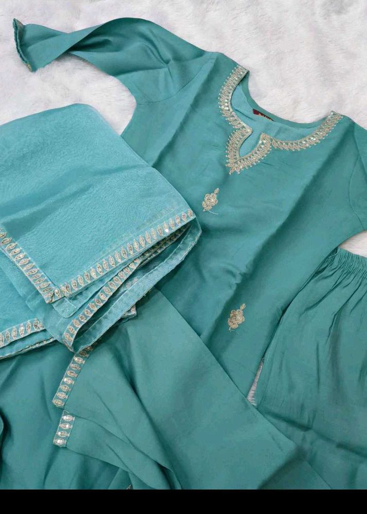 Beautiful Teal Kurta Set with dupatta