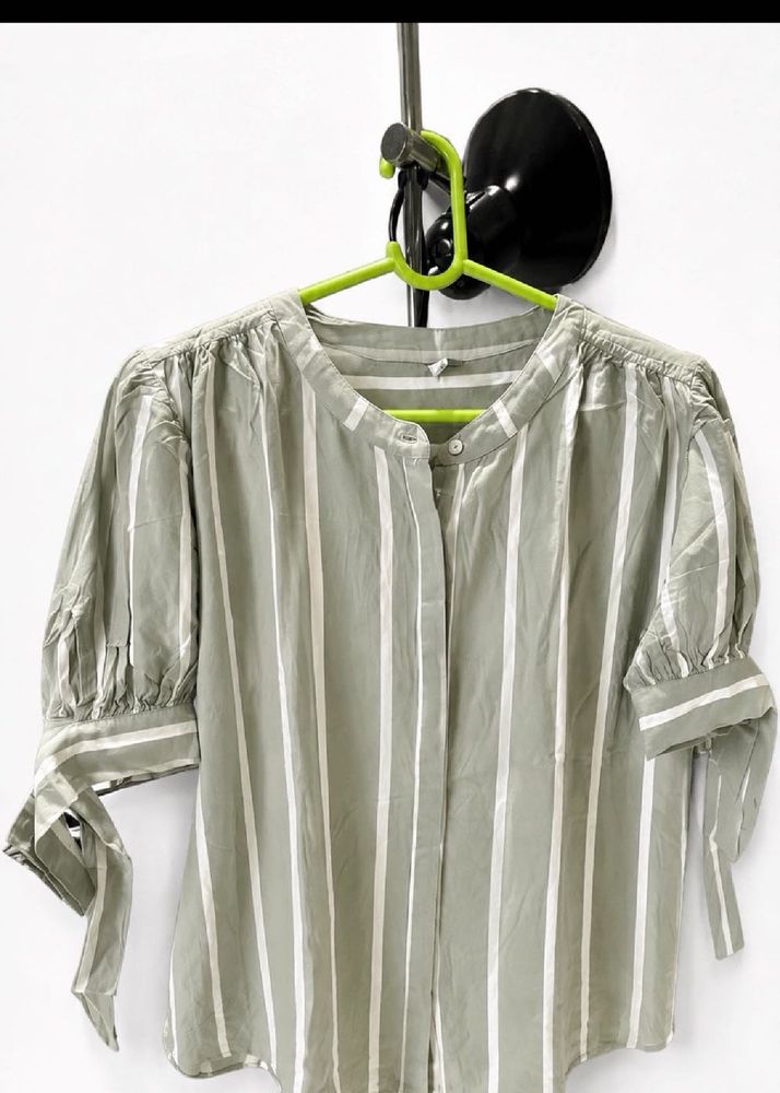 Striped Puff Sleeve Top