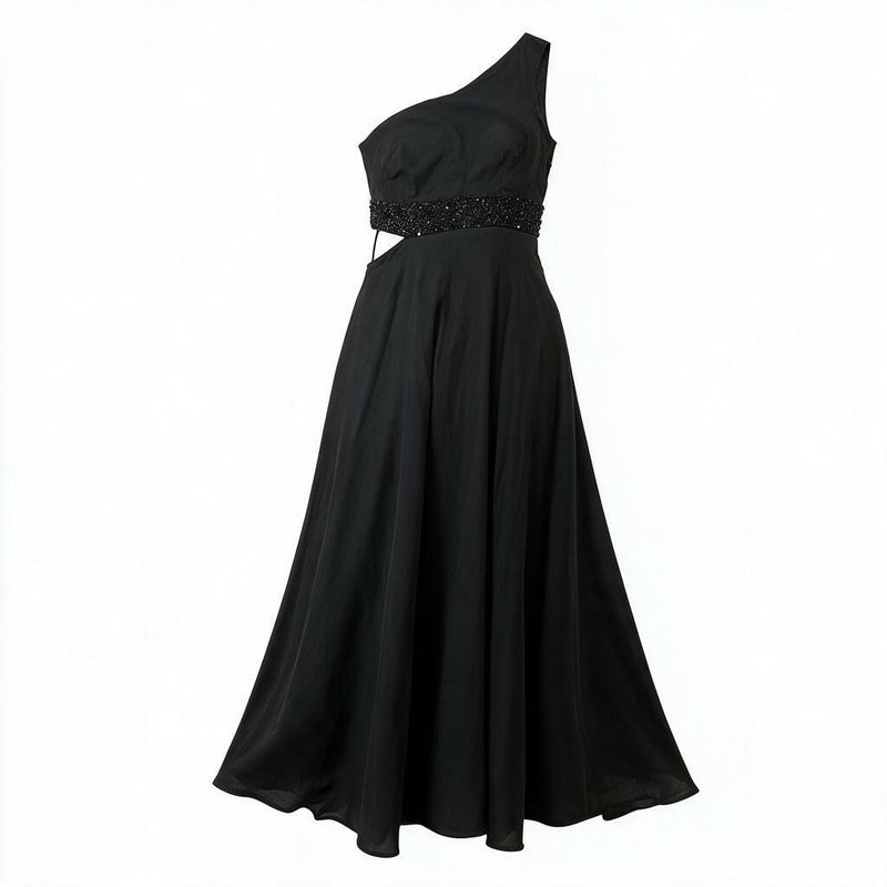 Chic Black One-Shoulder Sequin Dress
