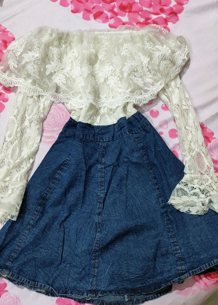 WHITE OFFSHOULDER MINI DRESS