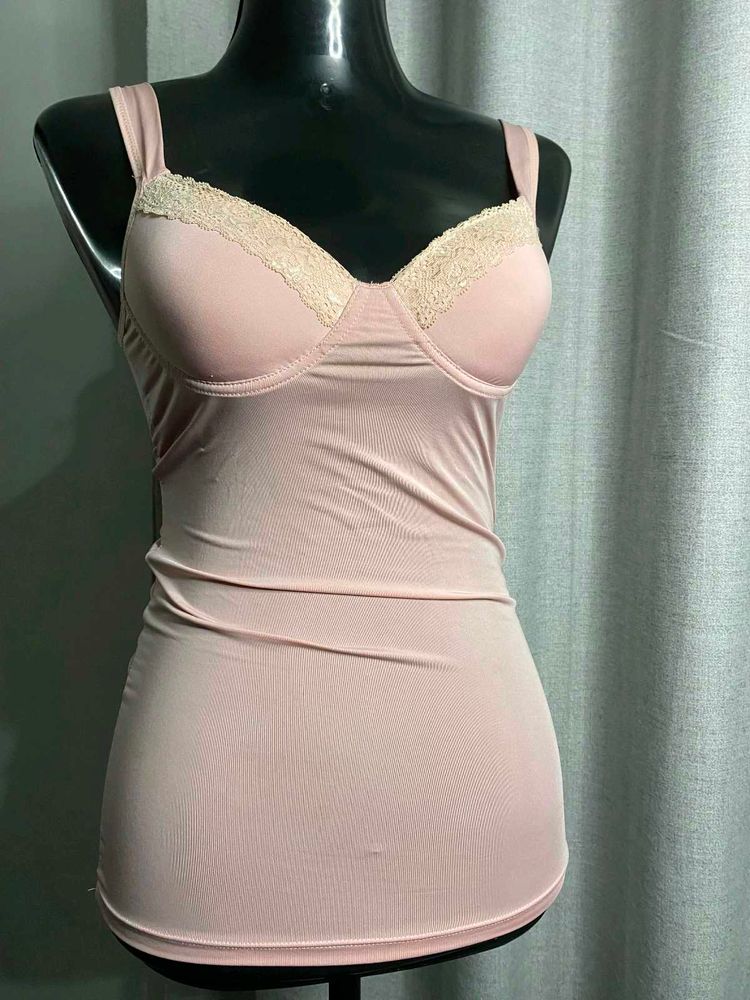 Women's Pink Lace Trim Camisole Top