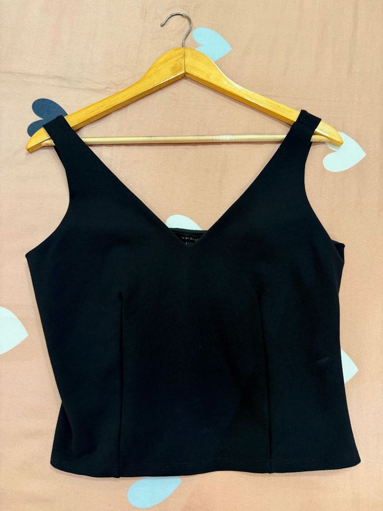 Classic Black V-Neck Corset top