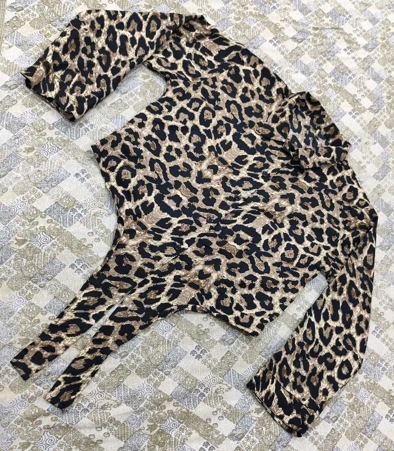 Leopard Print Long Sleeve Top