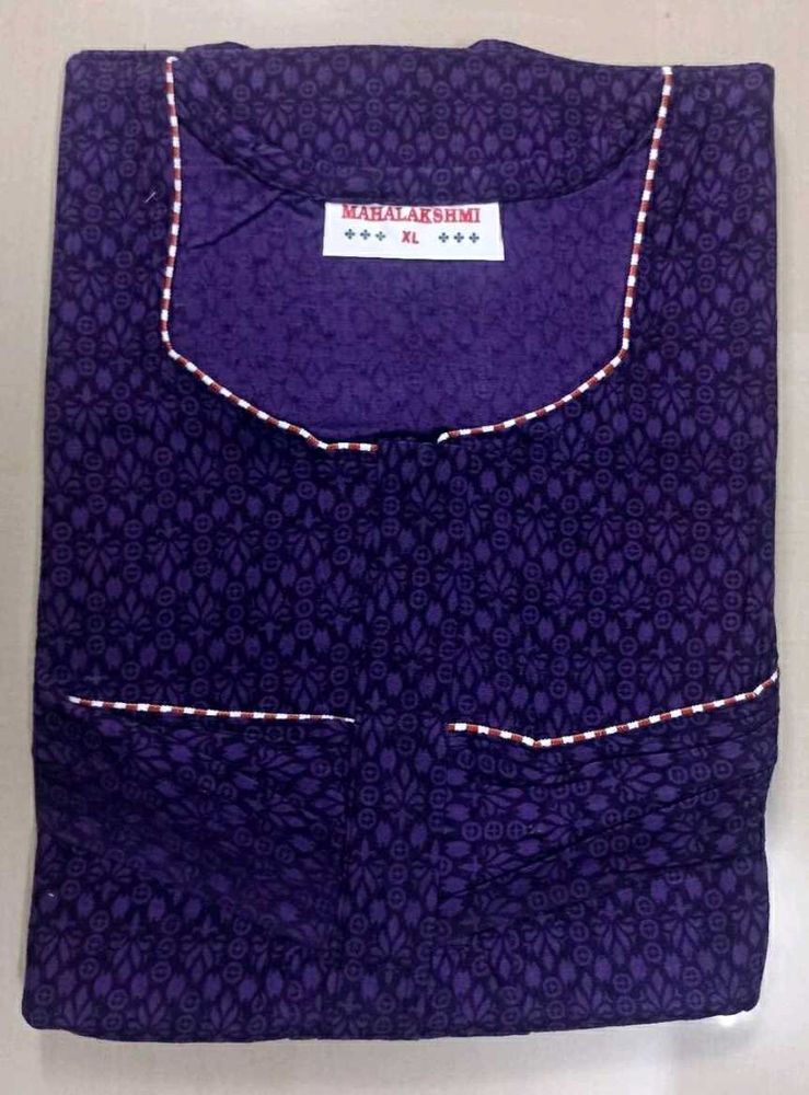 Elegant Purple Printed Nightgown