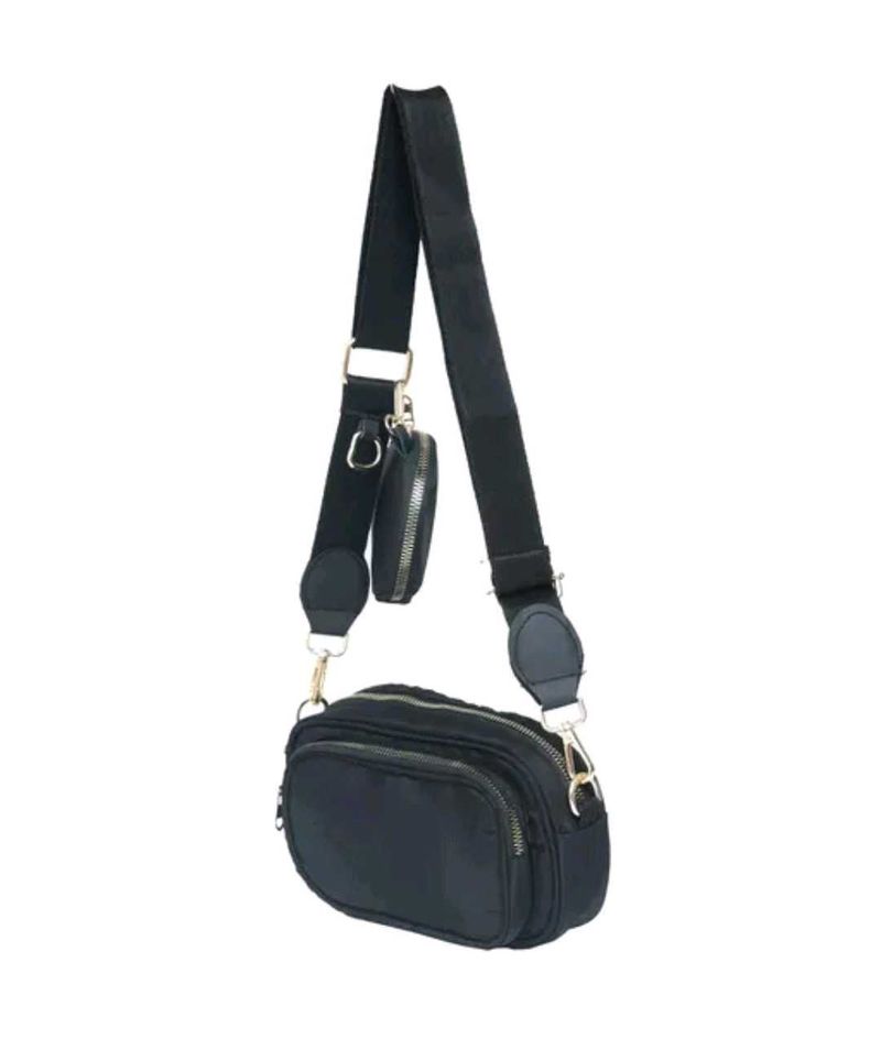 🐦‍⬛Chic Black Nylon Crossbody Bag