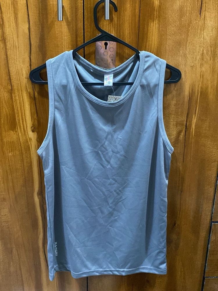 Sleek Grey Sleeveless Tank Top