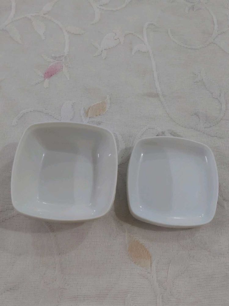 Acrilic Plastic White Square Bowls &amp; Plates