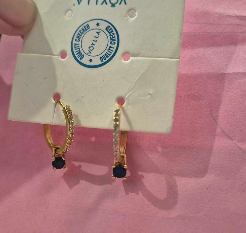 Elegant Hoop Earrings with Sapphire