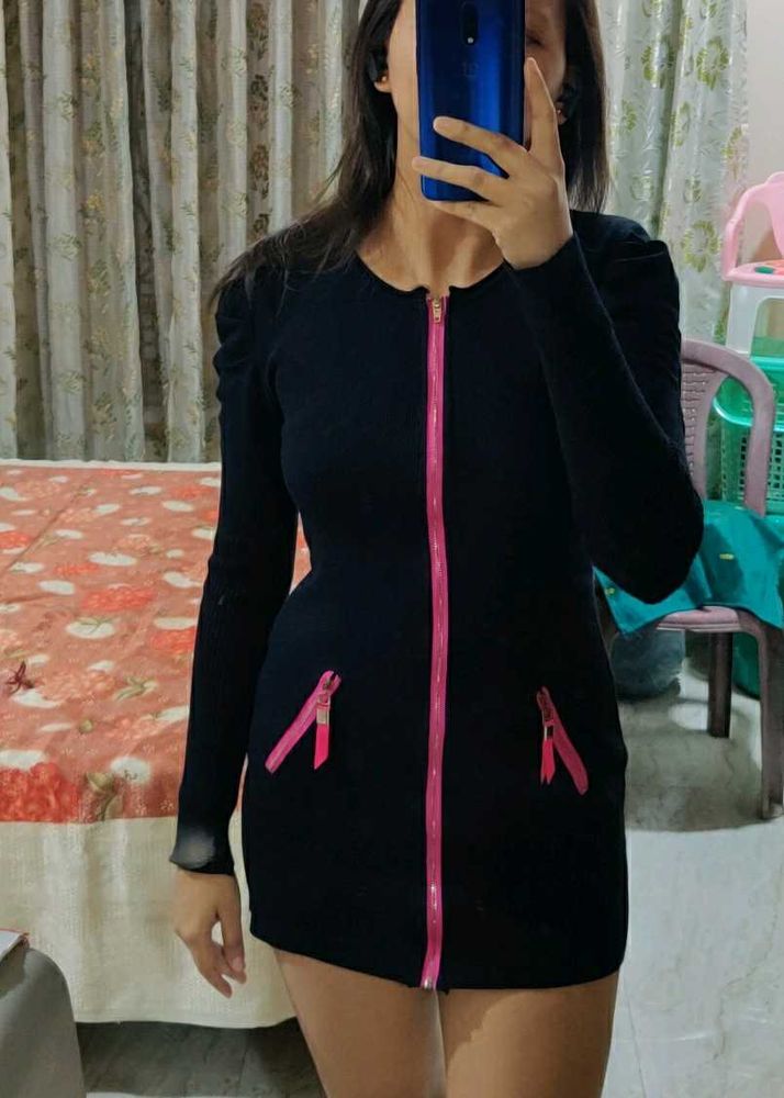 Sweater Dress Cum Cardigan