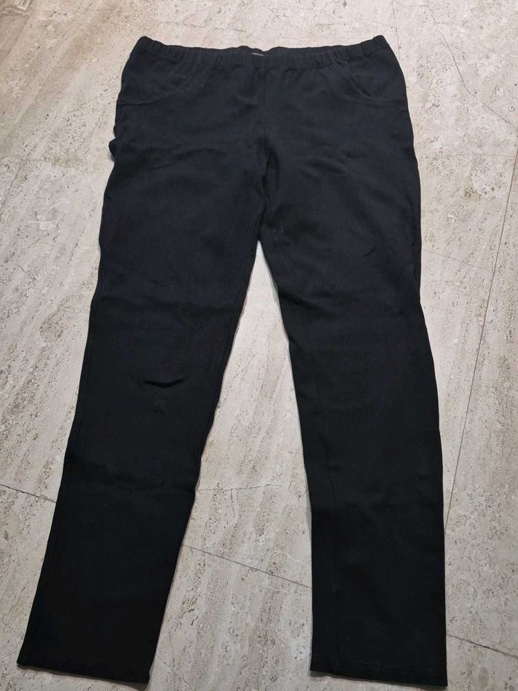 Classic Black Elastic Waist jeggings pants