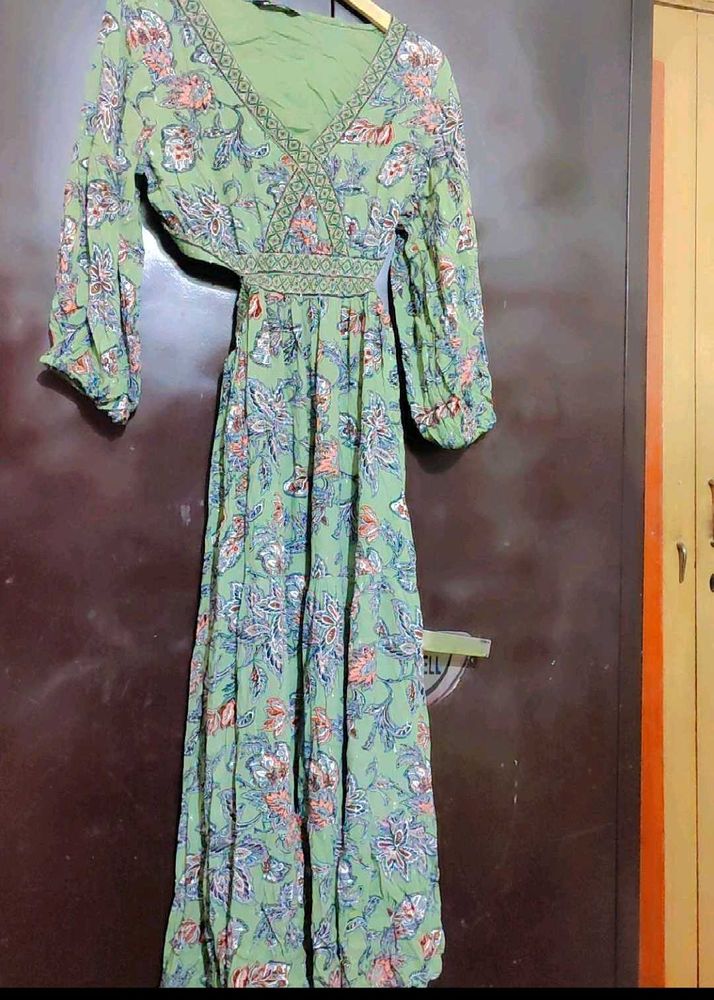 Lime Green Stylish Dress For 36 Bust