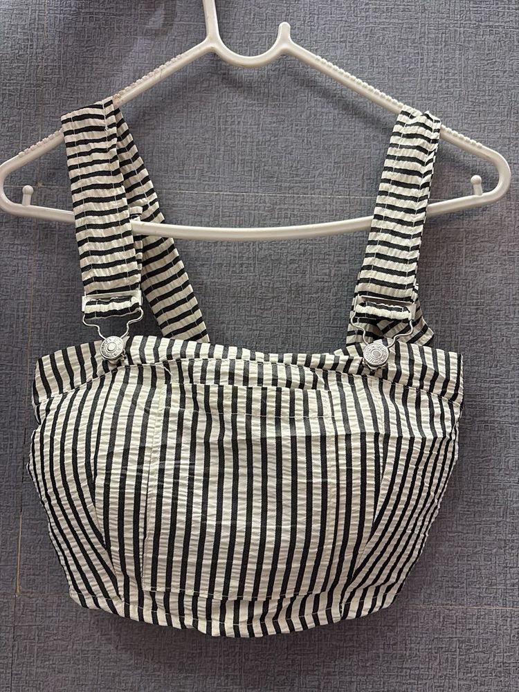 Striped Crop Top with Straps