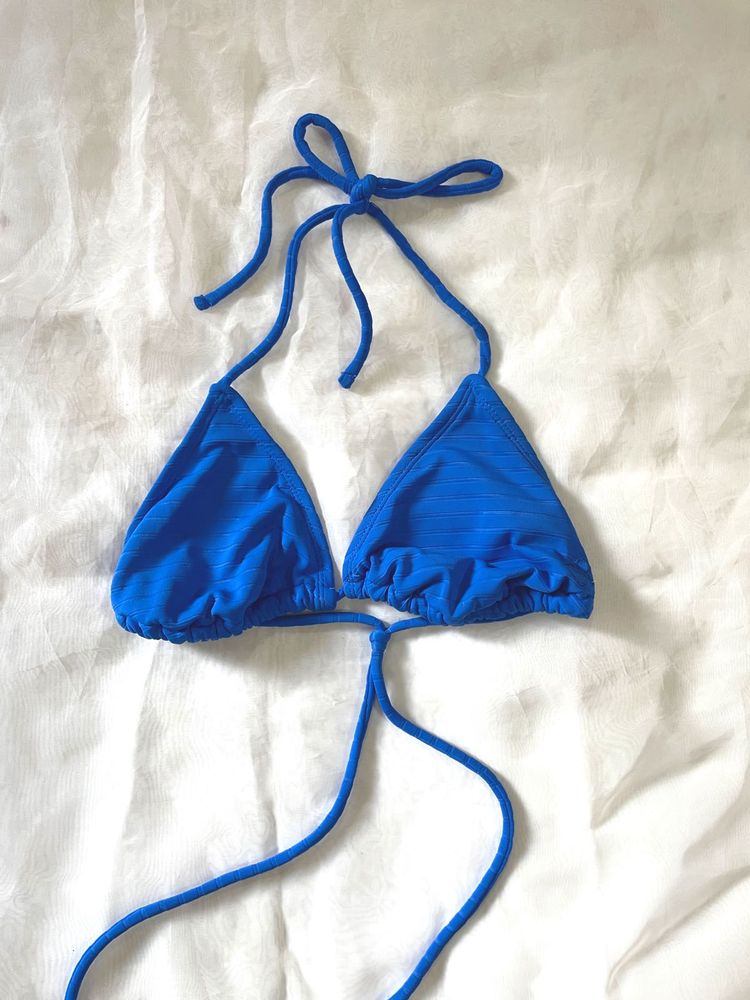 Vibrant Blue Triangle Bikini Top