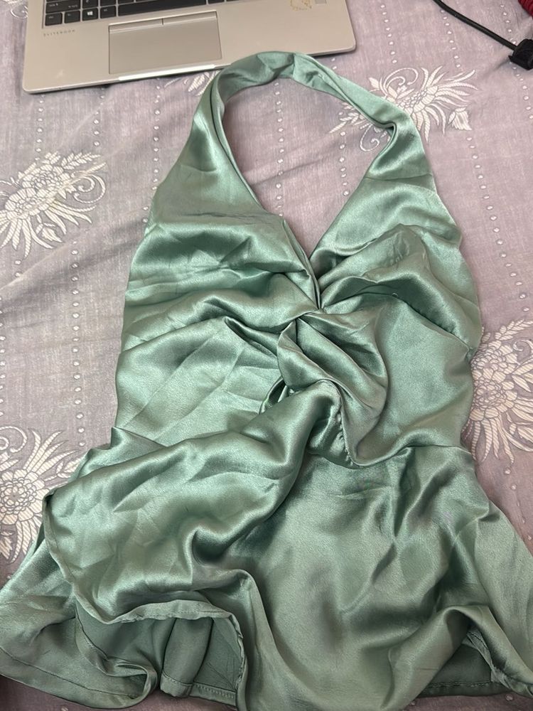 Satin Halter Neck Top
