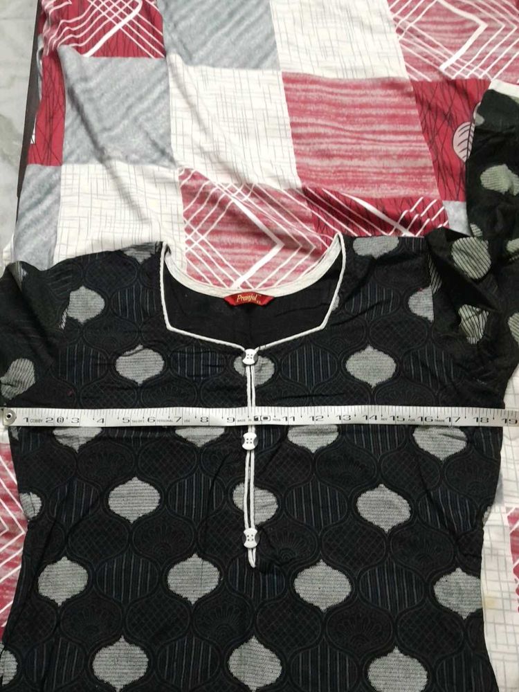Stylish Black Printed Kurta