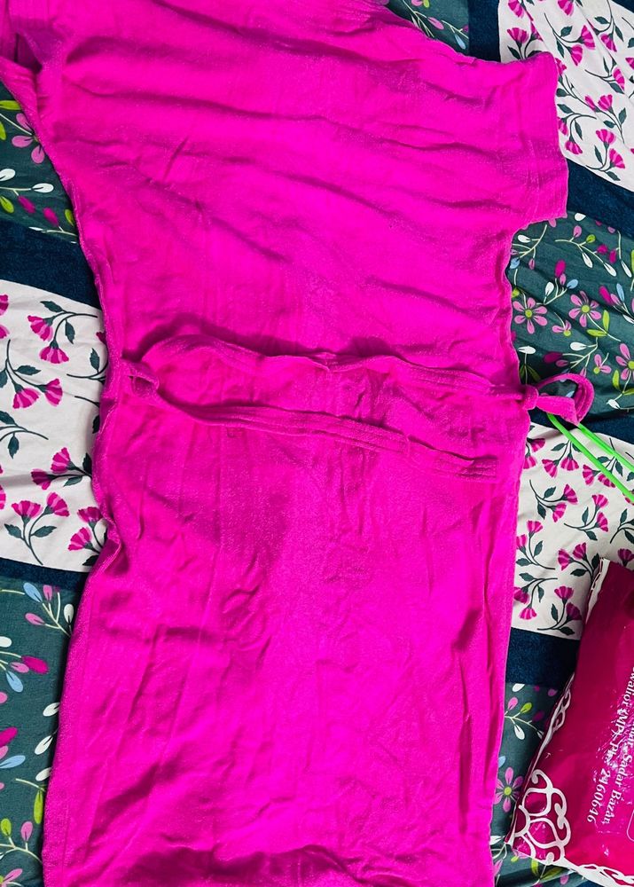 pink bath robe  towel