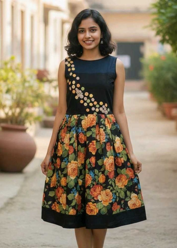 Floral Print Fit and Flare Dress