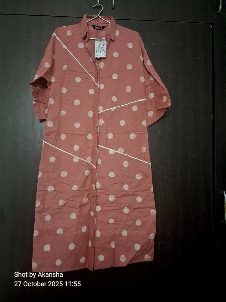 Earthen Pink Polka Dot Top