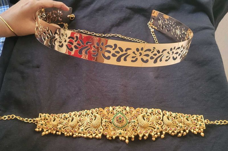 Combo of TWO Elegant Gold-Plated Kamarbandh Set