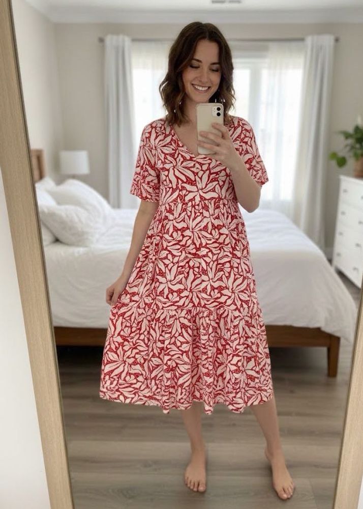Floral Tiered Midi Dress