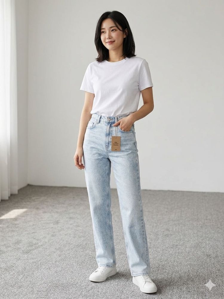 H&amp;M Super High Rise Denim Jeans | Ice Blue |