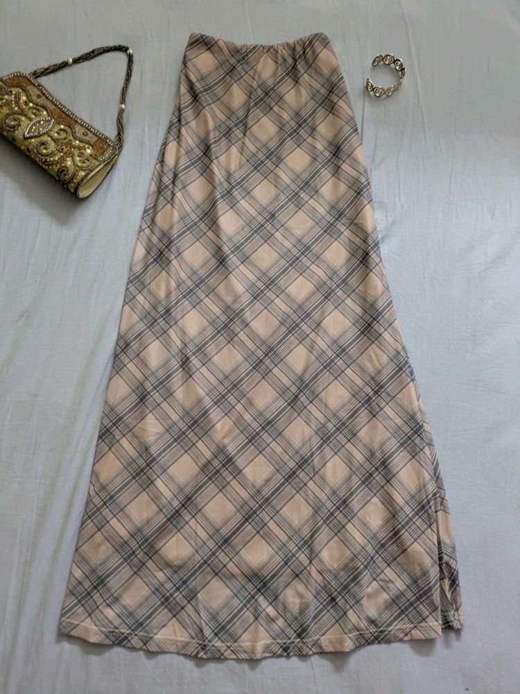 Women's Plaid Maxi Skirt