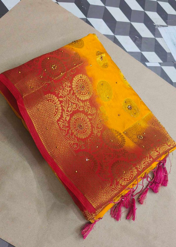 Beautiful Yellow &amp; Red blaton with stone