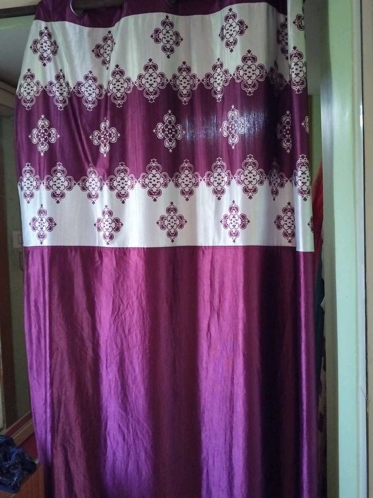 Purple Design Door Curtain 7 Feet