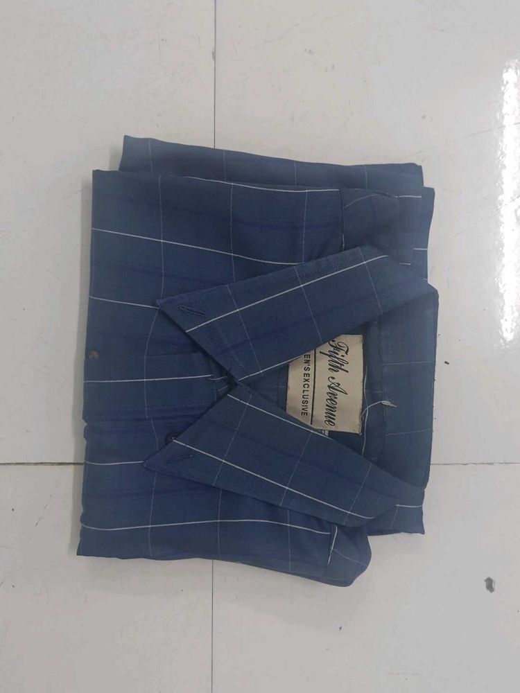 Men's Blue Checked Shirt