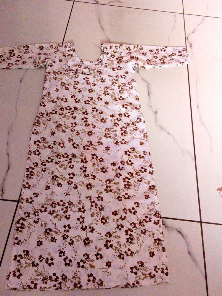 handmade Brown Flower print kurti dress (Brand New