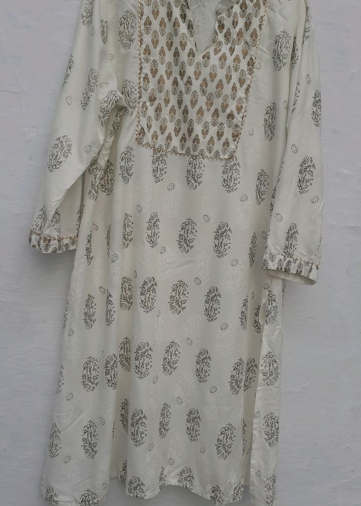 Printed White Kurti