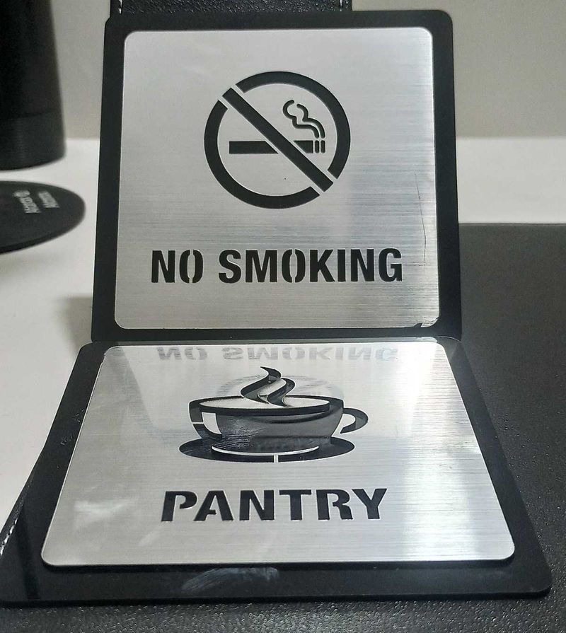 Double-Sided Sign: No Smoking &amp; Pantry